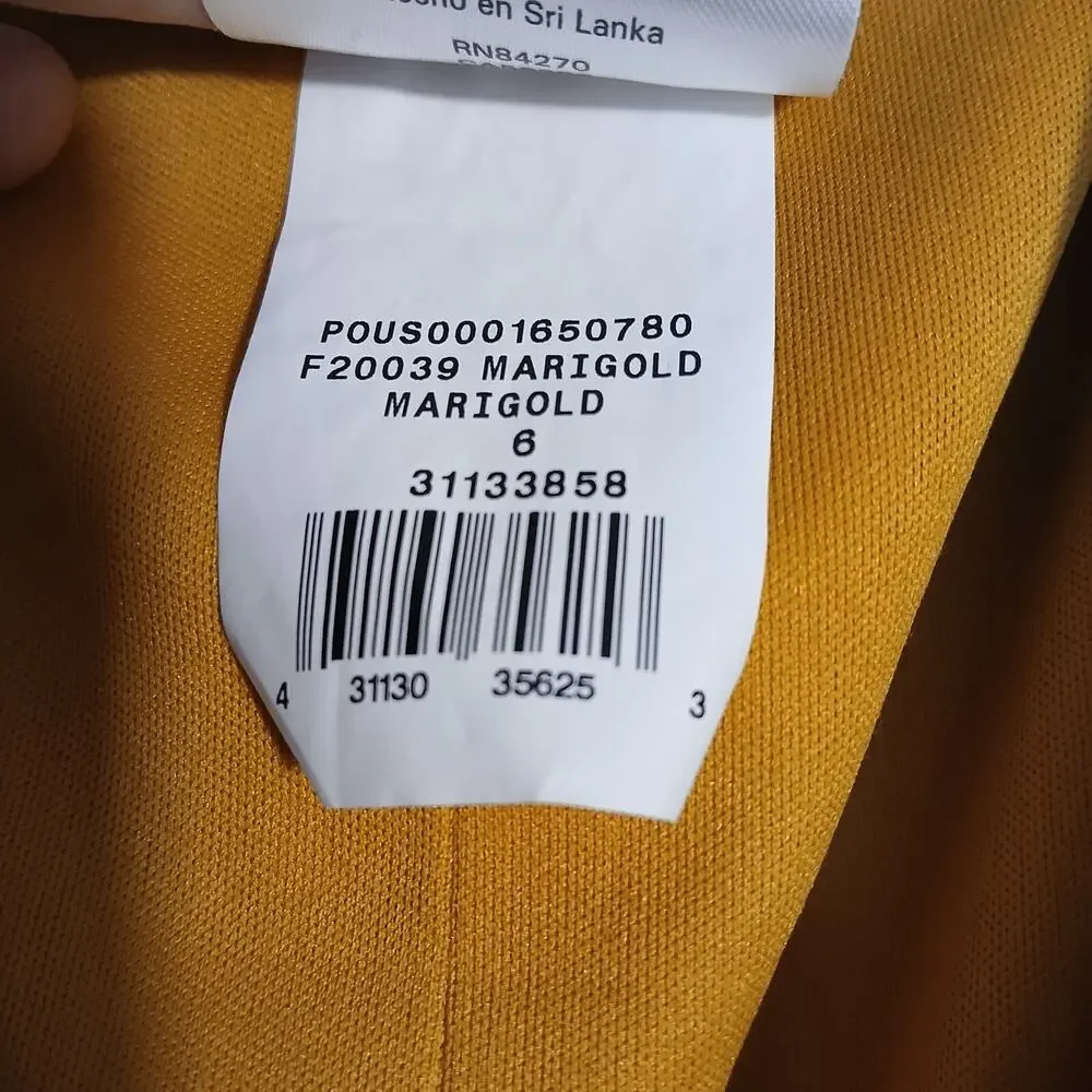 Davids Bridal Formal Floor Length Wrap Dress Size 6 Marigold NWT ,Flutter Sleeve - Picture 12 of 16
